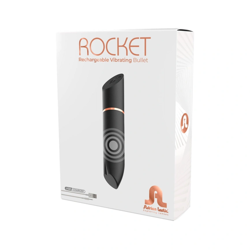 Вибропуля в виде помады Adrien Lastic Rocket Black фото 4