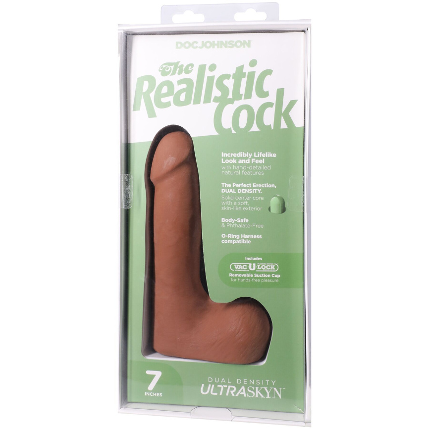 Фалоімітатор Doc Johnson The Realistic Cock ULTRASKYN - 7 Inch with Balls Caramel фото 9
