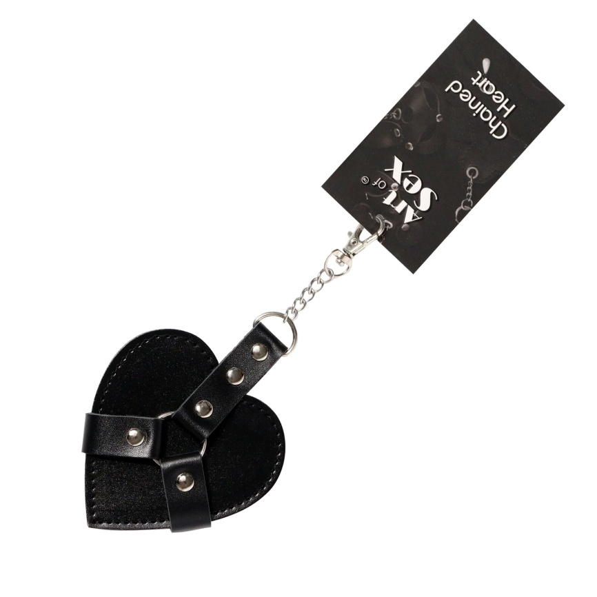 Брелок на карабіні для ключів Art of Sex Chained Heart, Чорний фото 3