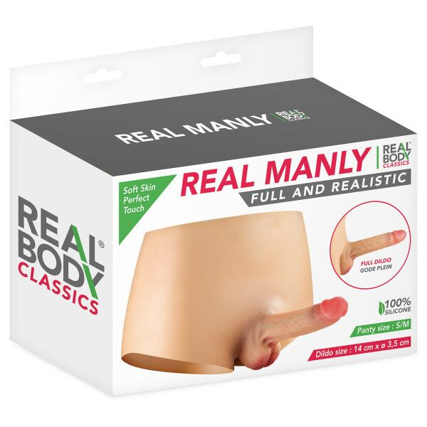 Силіконові трусики з фалоімітатором Real Body Real Manly, S/M, суцільна конструкція, для неї фото 5