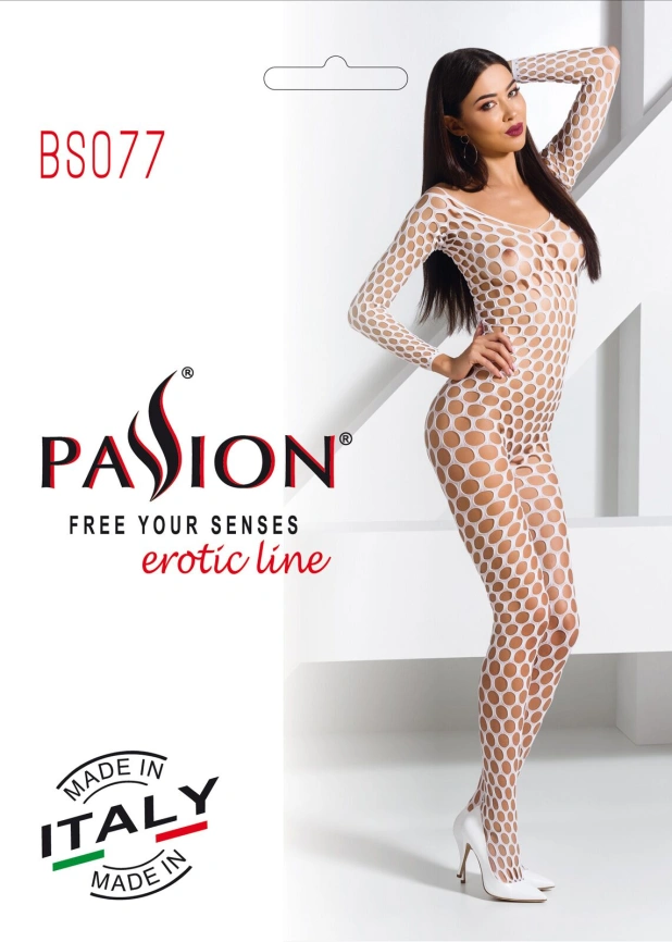 Бодистокинг с крупной сеткой Passion BS077 white фото 6