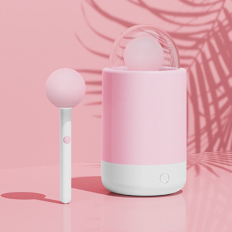 Вібратор-цукерка на паличці KISSTOY Pink Pop, зарядний кейс-нічник, 10 режимів вібрації фото 6