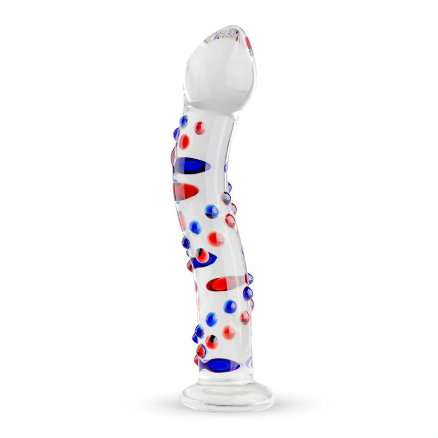 Стеклянный дилдо с изгибами и рисунком Gildo Glass Dildo No. 3 фото 1