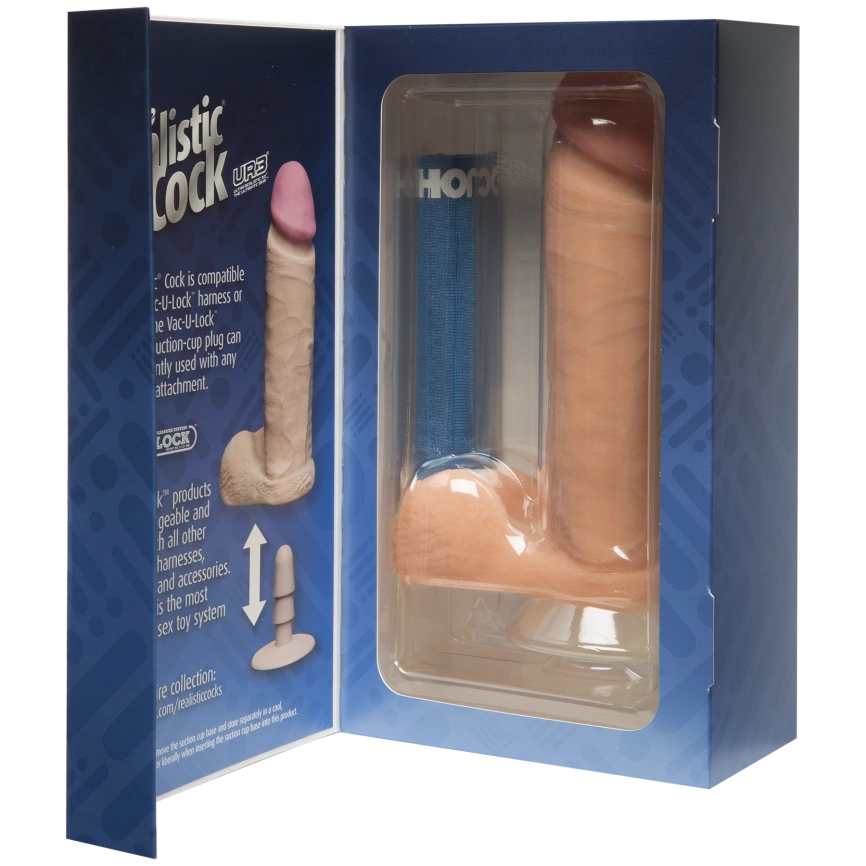 Фаллоимитатор Doc Johnson The Realistic Cock 8 inch White - ULTRASKYN, Vack-U-Lock, диаметр 5,1см фото 4