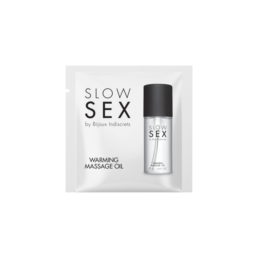 Пробник розігрівальної їстівної масажної олії Bijoux Indiscrets Slow Sex Warming massage oil фото 1