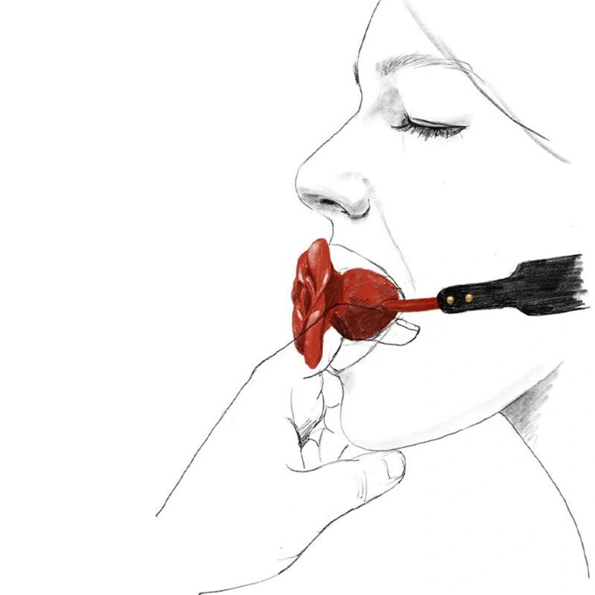 Роскошный кляп в виде розы Zalo - Rose Ball Gag, двойное использование фото 12