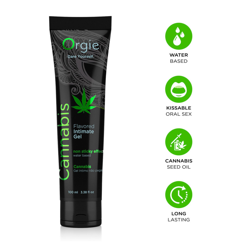 Лубрикант на водній основі Orgie Lube Tube Cannabis, 100 мл, їстівний, з олією насіння конопель фото 3
