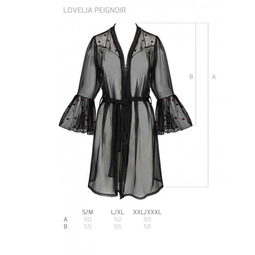 Воздушный пеньюар Passion LOVELIA PEIGNOIR S/M, black фото 14