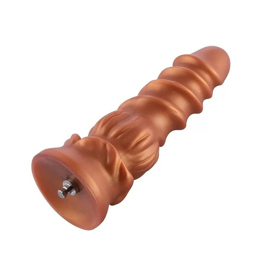Фалоімітатор для секс-машин Hismith Spiral Grain Silicone Dildo Monster Series, спіральний рельєф фото 1