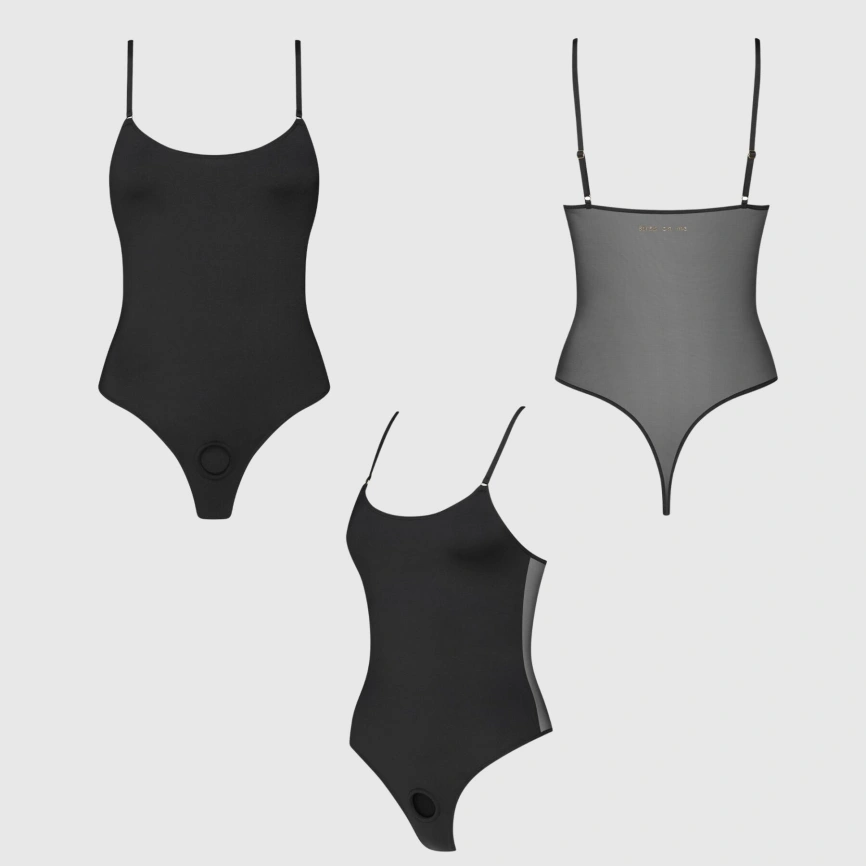 Боди с фиксацией дилдо Strap-On-Me Harness Body Signature - XS - Black фото 2