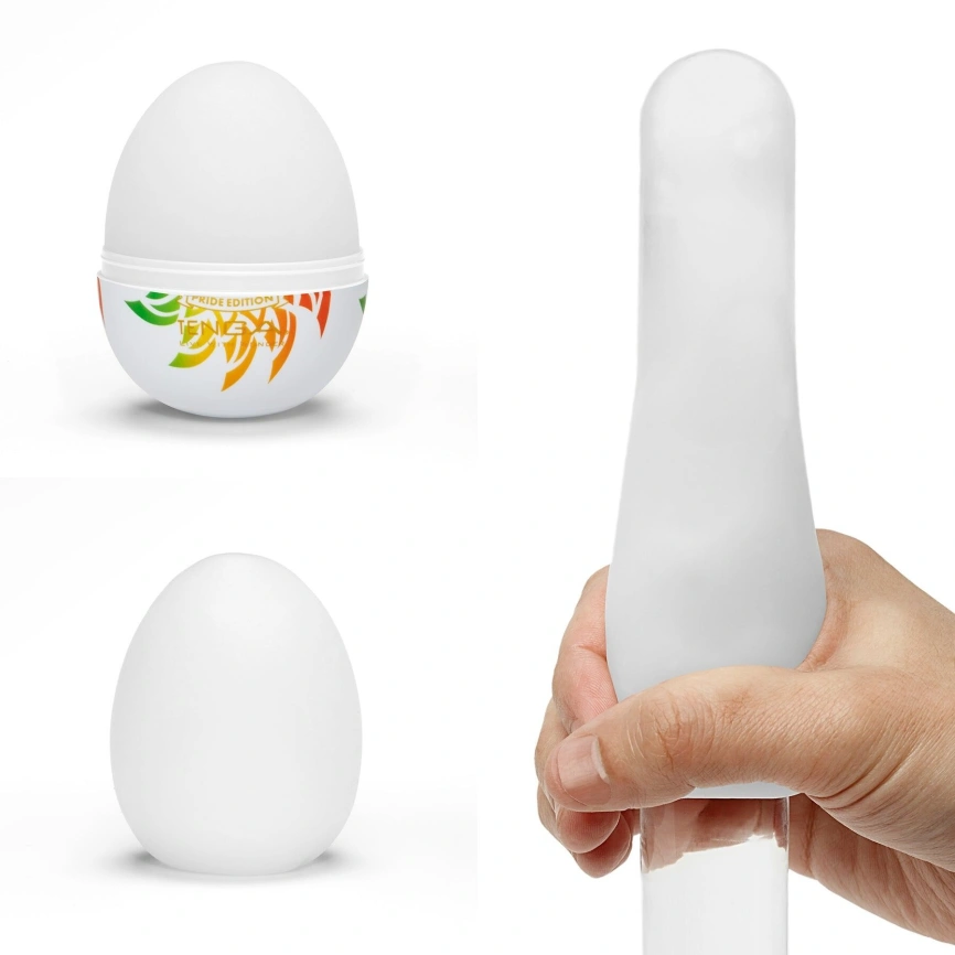 Мастурбатор-яйцо Tenga Egg Shiny II Pride Edition, плотный TPE, пробник лубриканта 5 мл, лимитированная серия фото 3