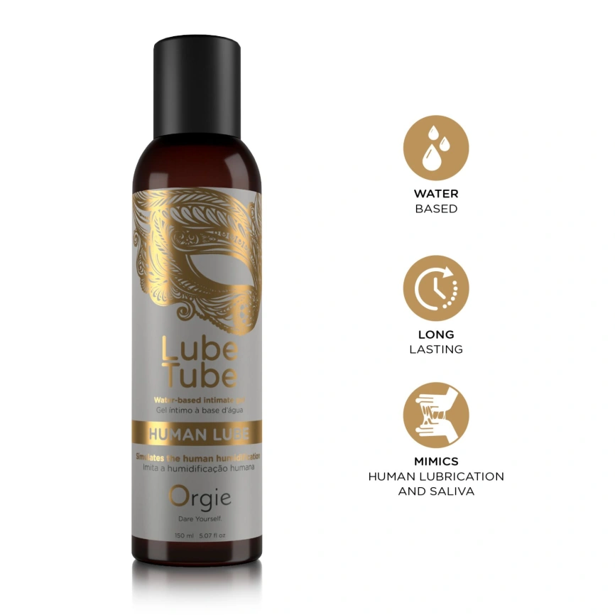 Лубрикант на водной основе Orgie Lube Tube Human Lube, 150 мл, имитация естественной смазки и слюны фото 3