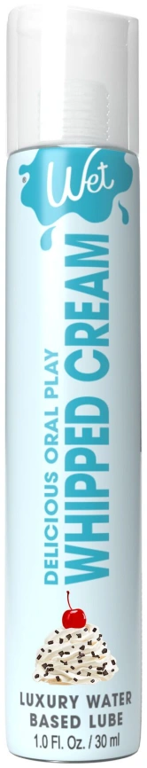 Лубрикант на водной основе Wet Oral Play Whipped Cream (30 мл), съедобный, без сахара фото 1