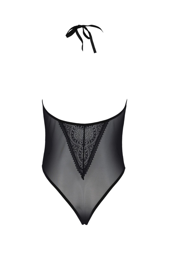 Боді Passion DROSERA BODY black, L/XL, високі вирізи, верх на зав’язках фото 4