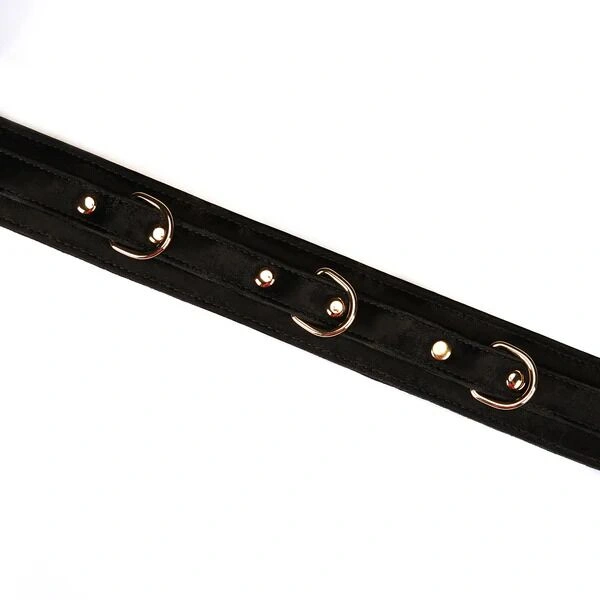 Ошейник с поводком Liebe Seele Boudoir Amor Collar with Leash Black, три кольца фото 4
