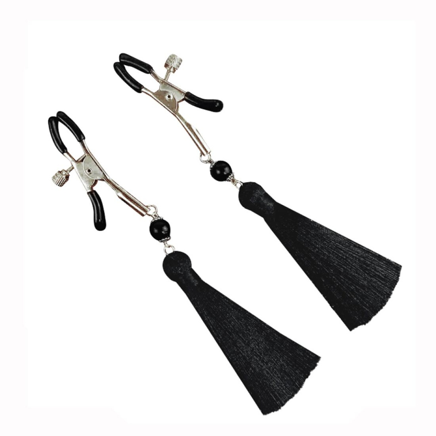 Затискач для сосків Art of Sex - Nipple clamps Black Tassels фото 3