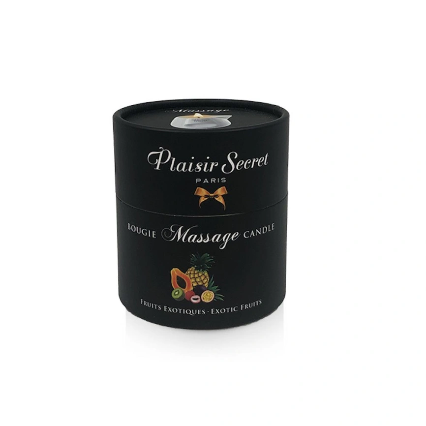 Массажная свеча Plaisirs Secrets Pineapple Mango (80 мл) подарочная упаковка, керамический сосуд фото 2