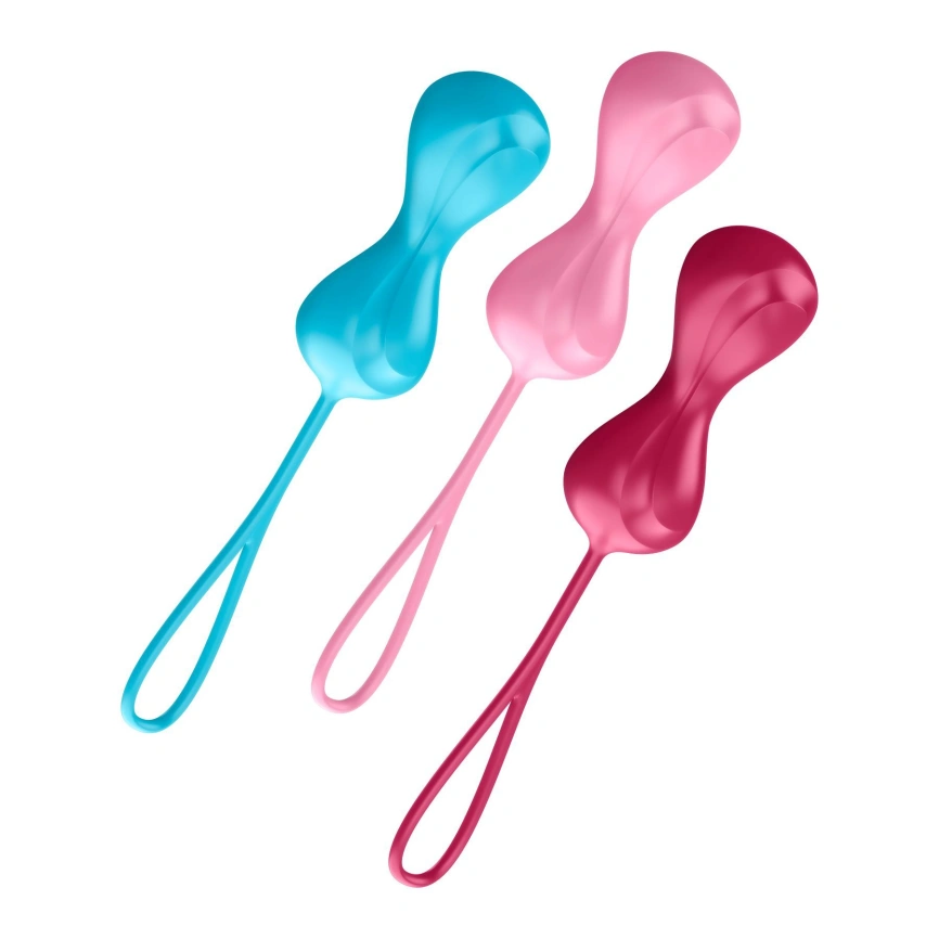 Вагинальные шарики Satisfyer Power Balls (3 пары), диаметр 3,4см, масса 60-76-92г, с шариком внутри фото 1