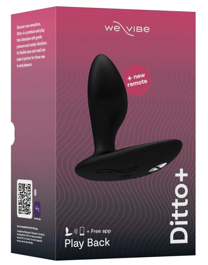 Анальная смарт-вибропробка We-Vibe Ditto+ Satin Black с пультом ДУ фото 10