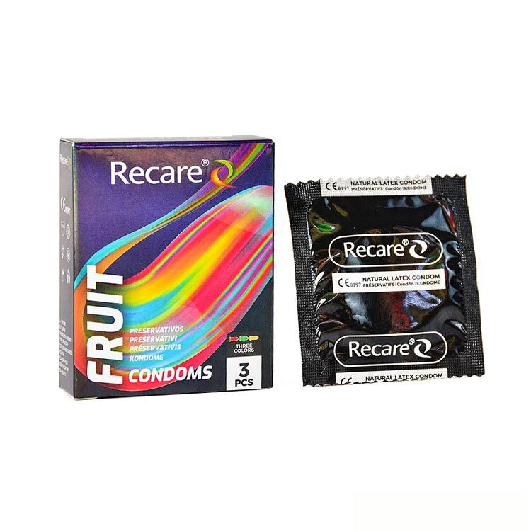 Презервативи Holographic Recare Fruit Flavour Condoms 3 шт, аромати: м'ята, банан, полуниця фото 1