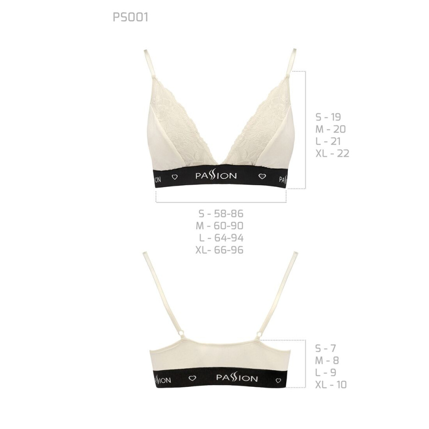 Еластичний топ з мереживом Passion PS001 TOP S, ecru фото 5