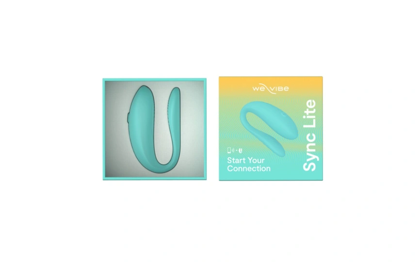 Смарт-вибратор для пар We-Vibe Sync Lite Aqua, 10 виброрежимов, можно совмещать с проникающим сексом фото 7