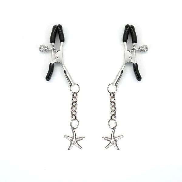 Затискачі для сосків Liebe Seele Starfish Nipple Clamps Silver, підвіска морська зірка фото 1