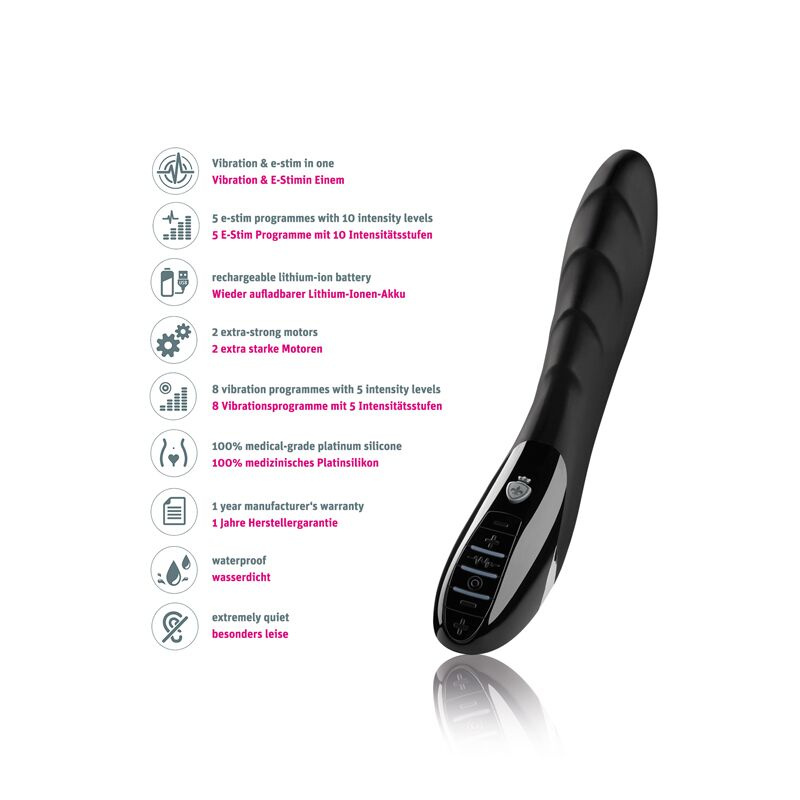 Вібратор з електростимуляцією Mystim Sizzling Simon eStim Black, міостимулятор фото 9