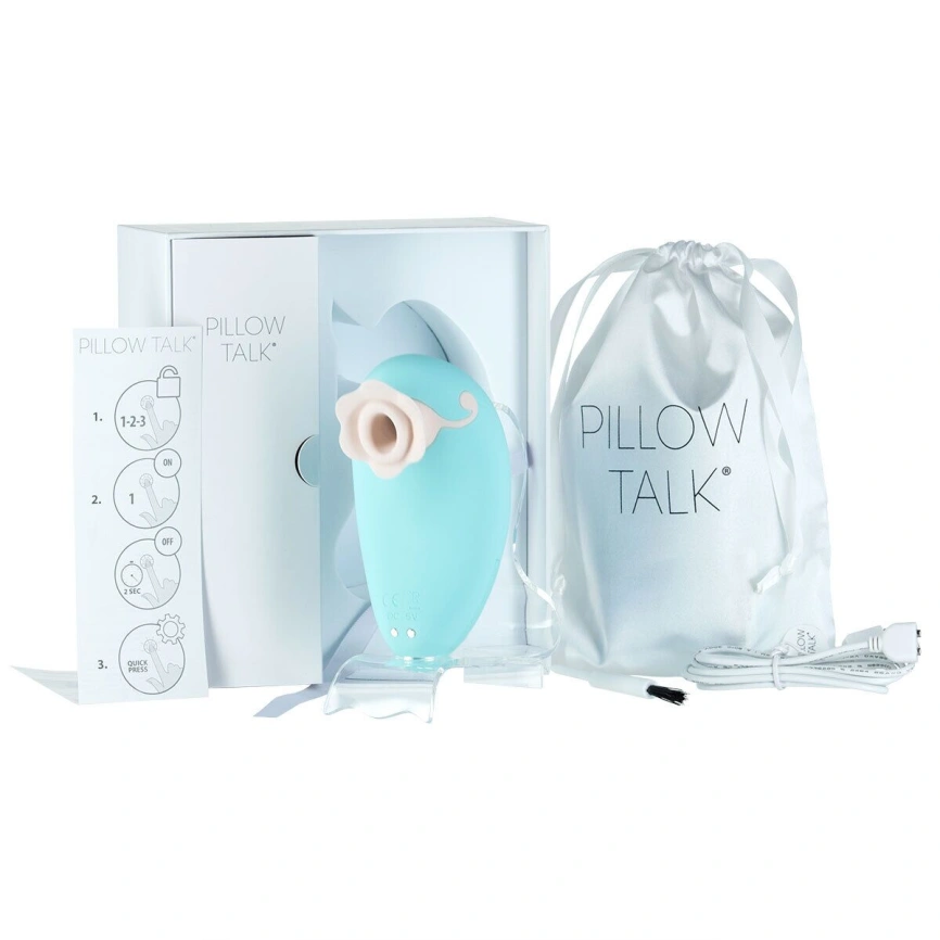 Роскошный вакуумный клиторальный стимулятор Pillow Talk - Dreamy Teal с кристаллом Swarovski фото 5