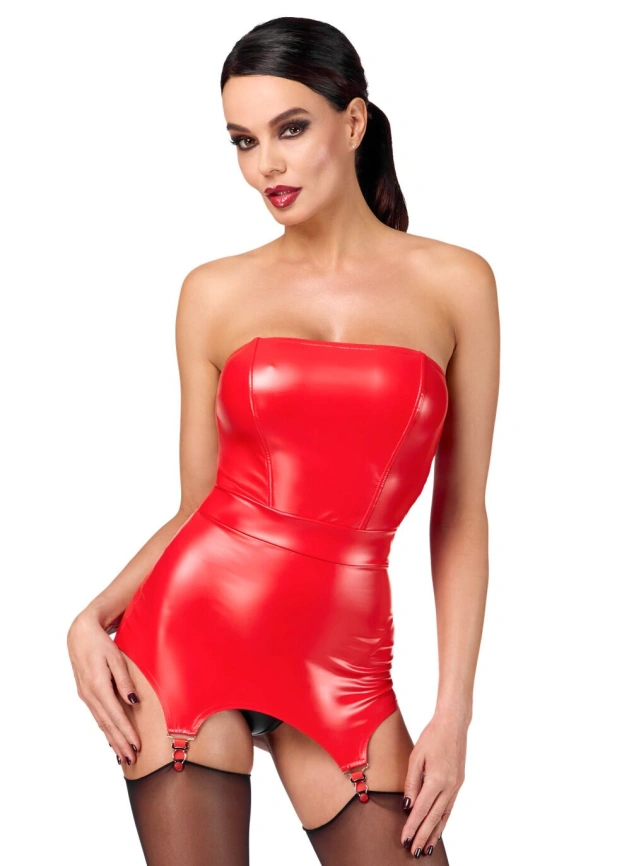 Корсет с подвязками для чулок Noir Handmade F368 Bombshell Fierce Corset-belt Red XL фото 3