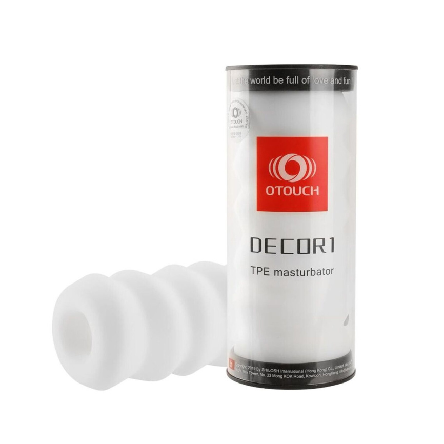 Мастурбатор Otouch DECOR 1-D, ефект всмоктування, реберця-кільця, звужений діаметр фото 12