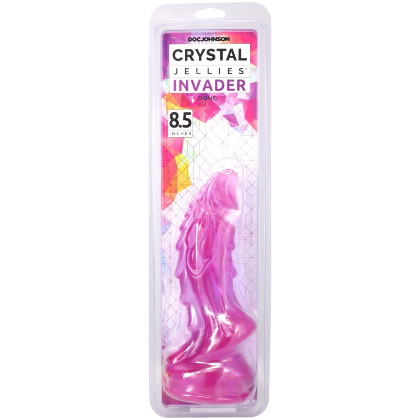 Фэнтезийный фаллоимитатор Doc Johnson Crystal Jellies - Invader Dong 8.5 Inch - Purple фото 5