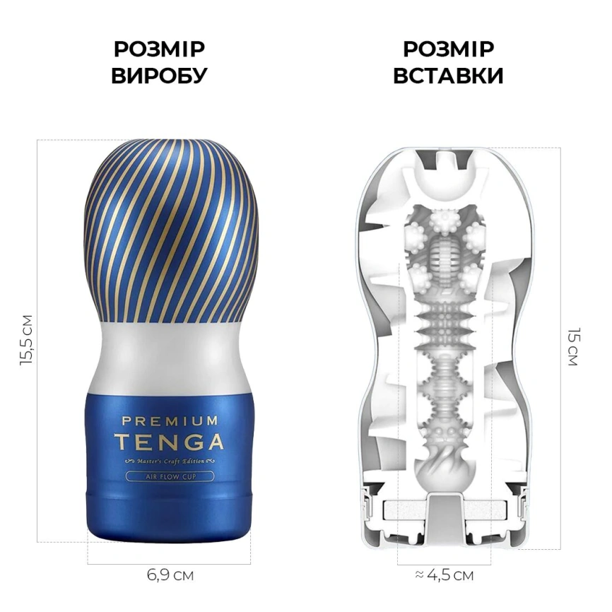 Мастурбатор Tenga Premium Air Flow Cup, 24 воздушные камеры внутри фото 3