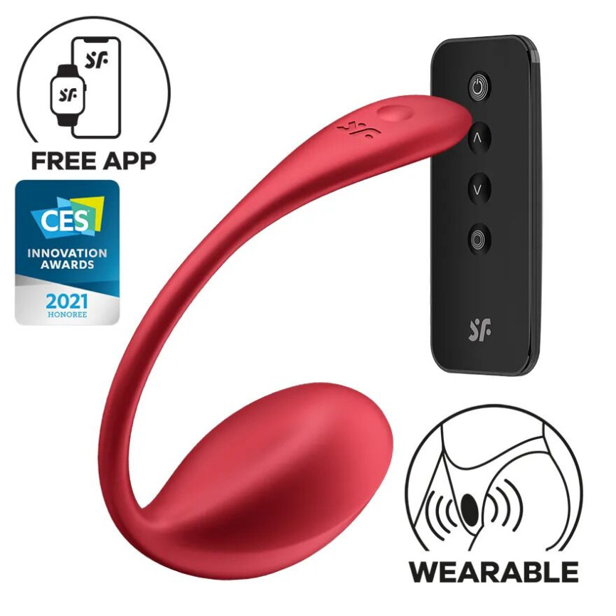 Смарт-віброяйце Satisfyer Shiny Petal Connect App, керування зі смартфона, пульт ДК фото 1