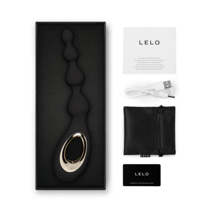 Анальне намисто з вібрацією LELO Soraya Beads Black, різний діаметр намистин, 8 режимів фото 5