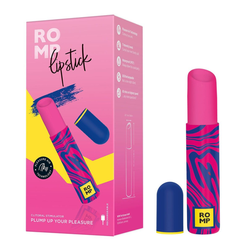 Вакуумний кліторальний стимулятор-помада Romp Lipstick, 7 рівнів інтенсивності фото 6