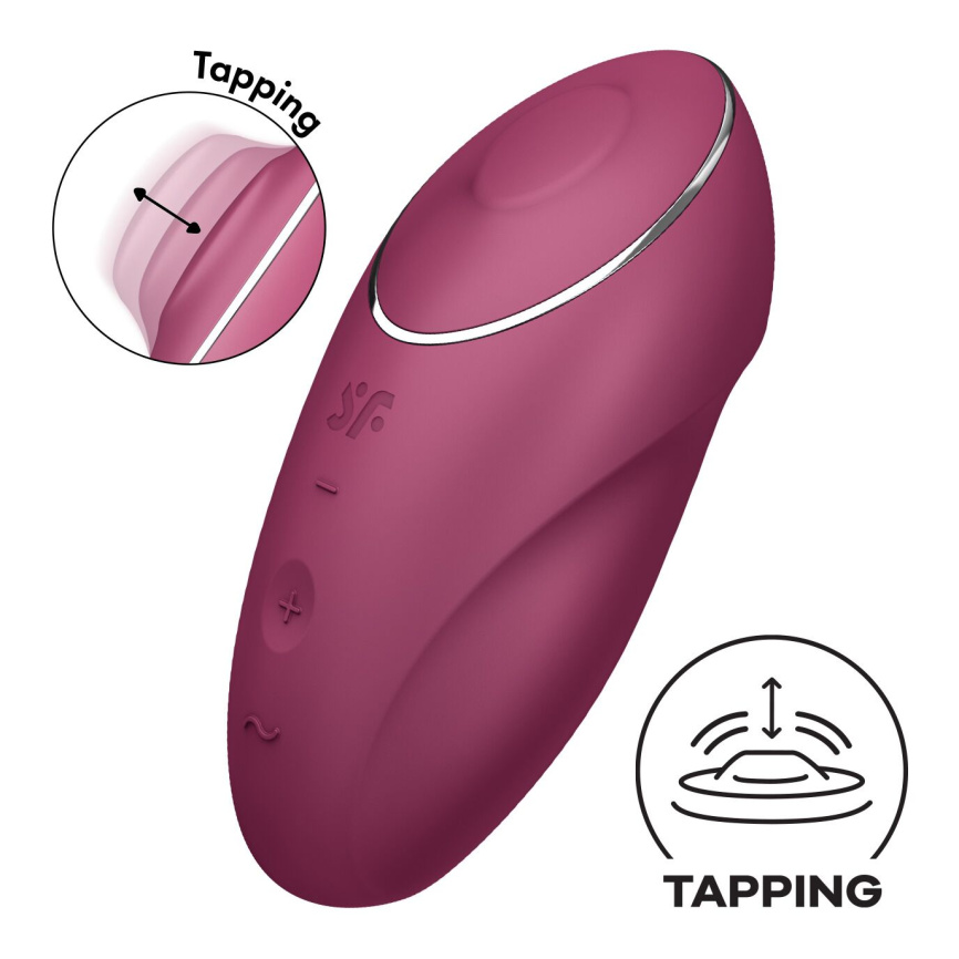 Вібростимулятор-пульсатор Satisfyer Tap & Climax 1 Red, ефект постукування пальцем, 2 мотори фото 1
