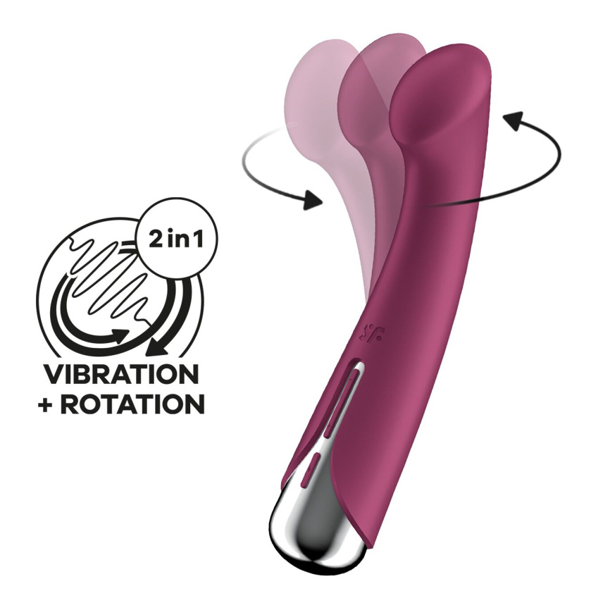 Вібратор з ротацією Satisfyer Spinning G-Spot 1 Red, плоский майданчик для стимуляції точки G фото 1