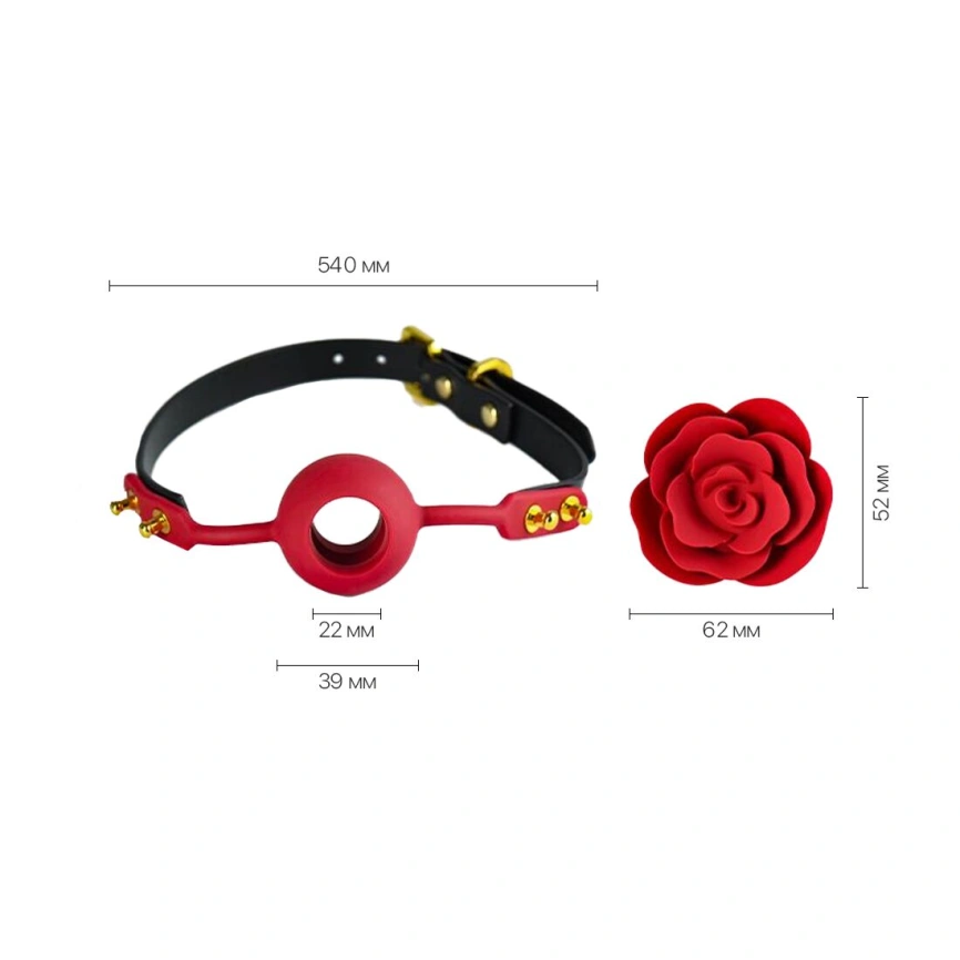 Роскошный кляп в виде розы Zalo - Rose Ball Gag, двойное использование фото 9