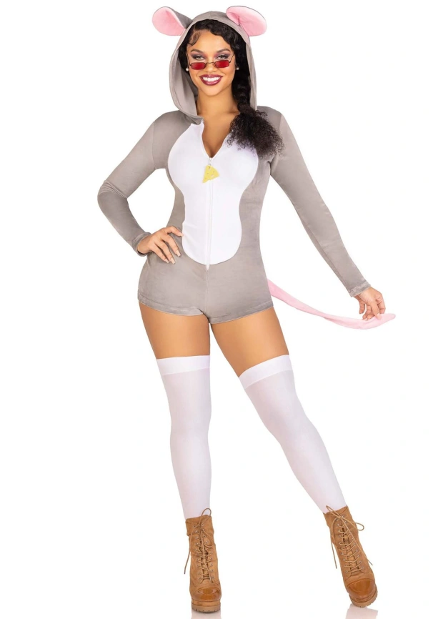 Комбинезон-костюм мышки Leg Avenue Comfy Mouse S, с капюшоном фото 4