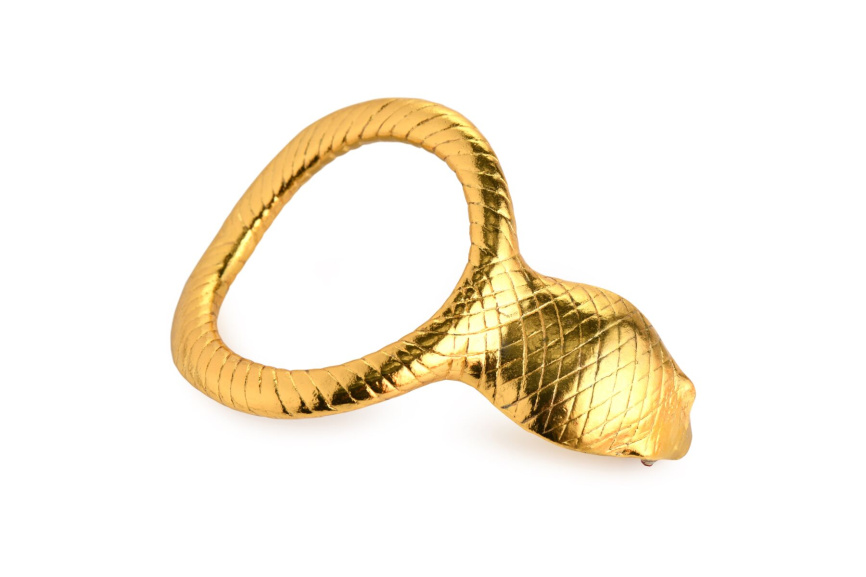 Ерекційне кільце з головою кобри Master Series: Cobra King Golden Cock Ring фото 3