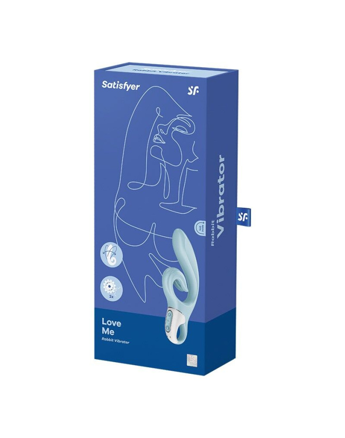 Вібратор-кролик Satisfyer Love Me Blue, гнучкий, відросток з потрійним кінчиком фото 7