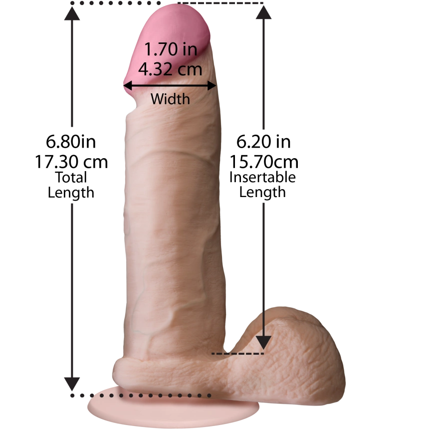 Фаллоимитатор Doc Johnson The Realistic Cock 6 inch White — ULTRASKYN, Vack-U-Lock, диаметр 4,3 см фото 3