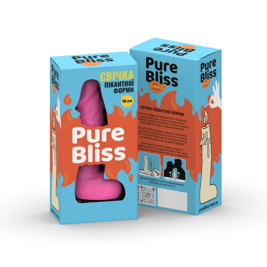 Свеча в виде члена Pure Bliss MINI Pink 15 см фото 7