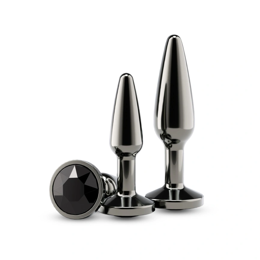 Набор анальных пробок NS Novelties Rear Assets - Tapered Trainer Kit - Gunmetal - Black фото 1