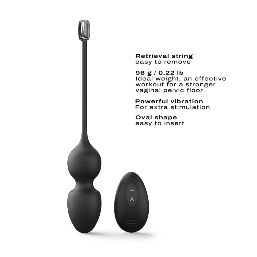 Вагинальные шарики Dorcel LOVE BALLS BLACK, вибрации и движения внутреннего шарика, пульт ДУ фото 3