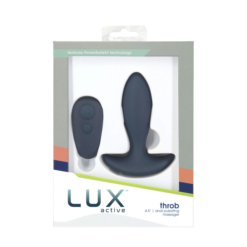 Анальная пробка с пульсацией Lux Active – Throb – 4.5" Anal Pulsating Massager, пульт ДУ фото 8