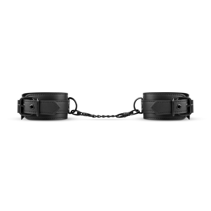 Наручники Bedroom Fantasies: Faux Leather Handcuffs One Size, чорні фото 3