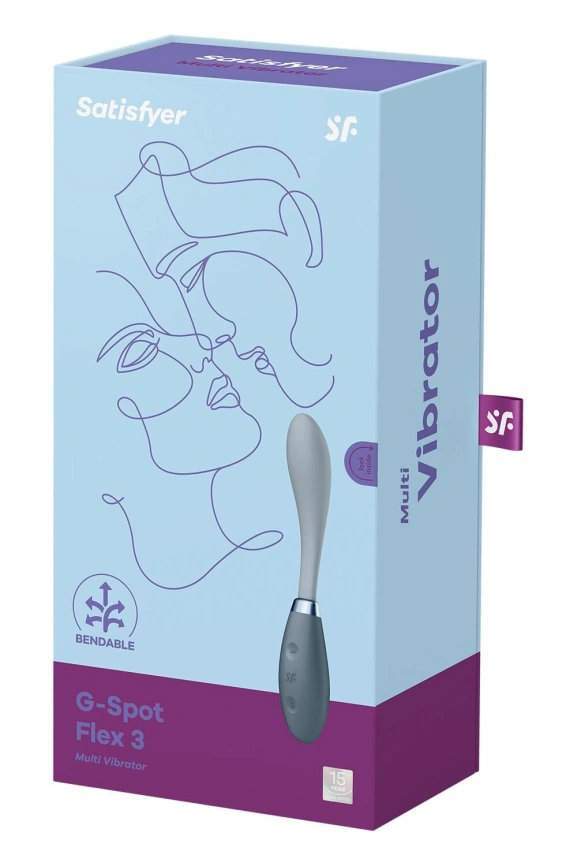 Вибратор Satisfyer G-Spot Flex 3 Grey, гибкий ствол с фиксацией положения фото 6