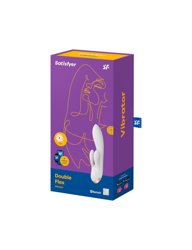 Смарт вібратор-кролик із подвійним відростком Satisfyer Double Flex White фото 4